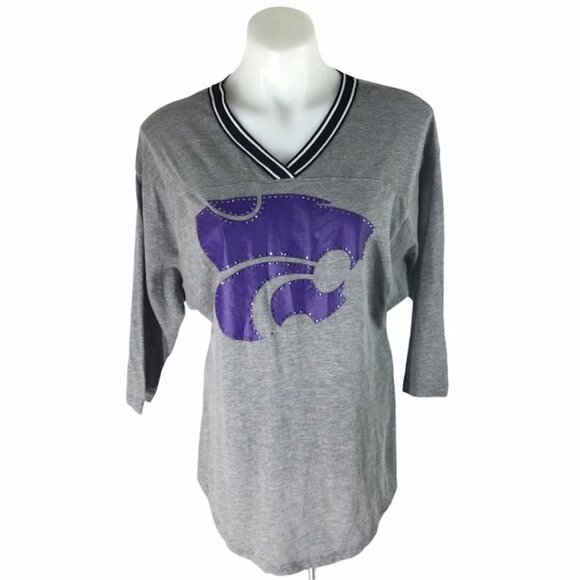 Pink Victoria's Secret Kansas State KSU Logo Tee K-State - Picture 1 of 9